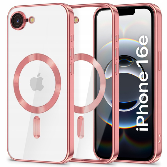Case for iPhone 16E, Electro MagSafe, pink + Screen Glass