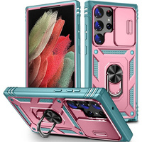 Case for Samsung Galaxy S23 Ultra, CamShield Slide, pink / green