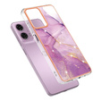 Protective Case for Motorola Moto G24 / G24 Power / G04, Marble Slim Case, purple