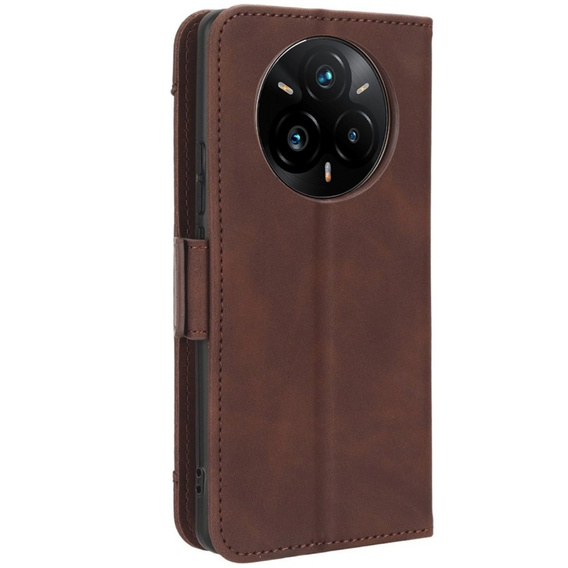 Flip case for Realme 14 Pro+ 5G, Card Slot, brown