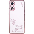 Case for Oppo Reno8 T 4G, Glitter Flower, pink rose gold