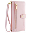 Flip case for Realme 12 Pro 5G / 12 Pro+ 5G, Wallet Zipper Pocket, pink