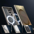 Case for Samsung Galaxy S25 Ultra, for MagSafe, ERBORD Matt Case, titanium grey + Screen Glass