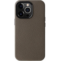 MELKCO case for iPhone 15 Pro Max, leather for MagSafe, grey