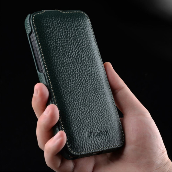 MELKCO flip case for iPhone 13, leather, flip, black