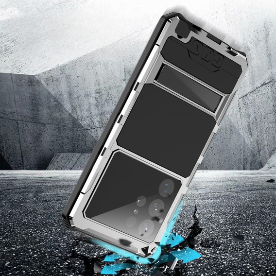 Case for Samsung Galaxy S23 Ultra, R-JUST, armoured, silver
