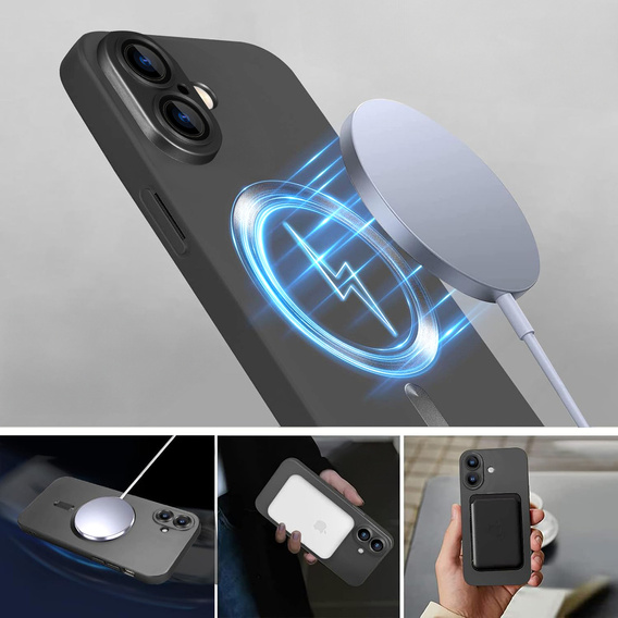 Case for iPhone 16 Plus, ColorMag, for MagSafe, grey