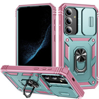 Case for Samsung Galaxy S24+ Plus, CamShield Slide, green / pink