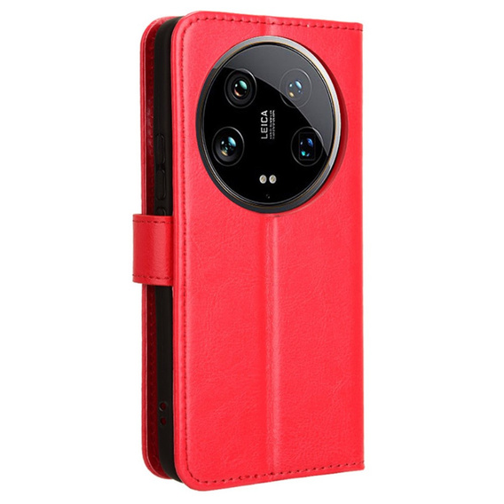 Flip case for Xiaomi 14 Ultra, Crazy Horse Wallet, red