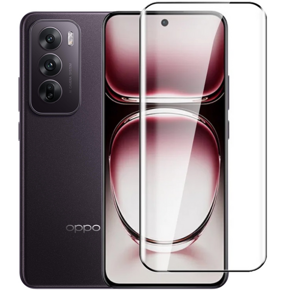 3D Tempered Glass for Oppo Reno 12, black frame
