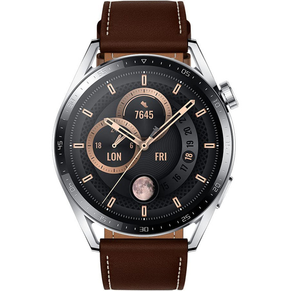 Universal leather watch strap with a width of 22 mm for telescopic pins 