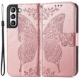 Flip case for Samsung Galaxy S21 FE, Butterfly, pink rose gold