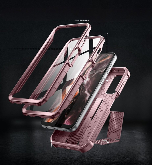 Armored case for Samsung Galaxy A25, Dexnor Full Body (Two Frames), pink