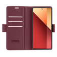 Case for Xiaomi Redmi Note 13 Pro 4G / Xiaomi Redmi Note 14S / Xiaomi Poco M6 Pro 4G, ERBORD Glossy Litchi, wallet with flap, red