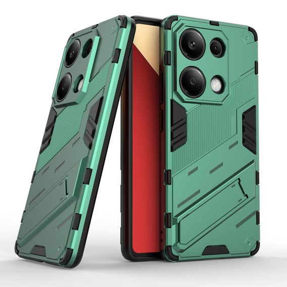 Case for Xiaomi Redmi Note 13 Pro 4G / Xiaomi Redmi Note 14S / Xiaomi Poco M6 Pro 4G, Military kickstand, green