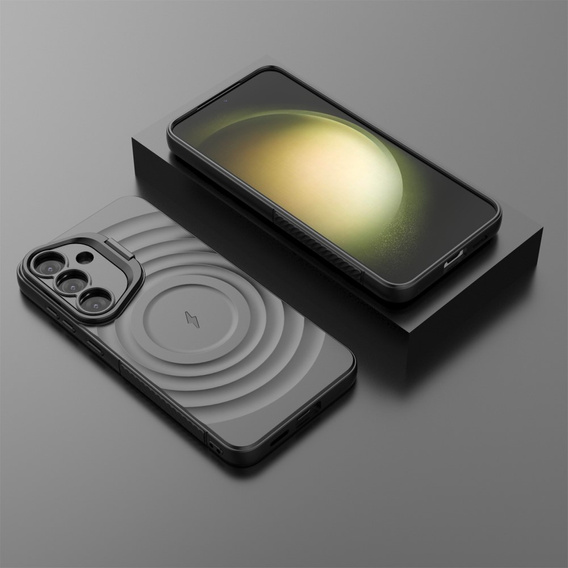 Case for Samsung Galaxy S25, Ripple Kickstand, for MagSafe, black