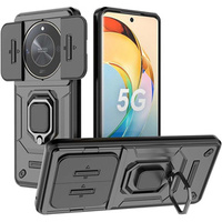 Case for Honor Magic 6 Lite 5G, KickStand Camera Lens, black