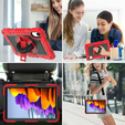 Armoured case for Xiaomi Redmi Pad 2, with stand and shoulder strap – red and black