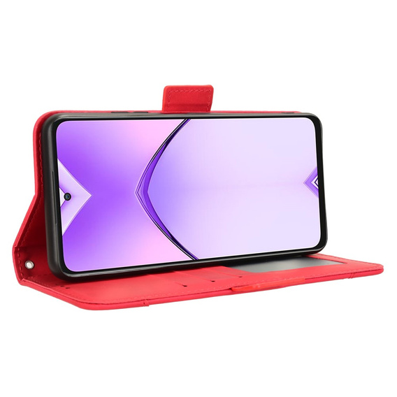 Flip case for Oppo A80, Card Slot, red