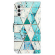 Flip case for Samsung Galaxy A35 5G, Wallet, Marble green