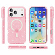 Case for iPhone 17 Pro Max, for MagSafe, glitter - translucent pink