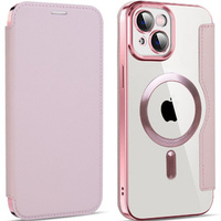 Flip case for iPhone 13, RFID Wallet MagSafe CamShield, pink