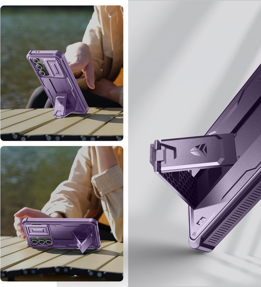Armored case for Samsung Galaxy S24 FE, Dexnor Full Body (Two Frames), purple