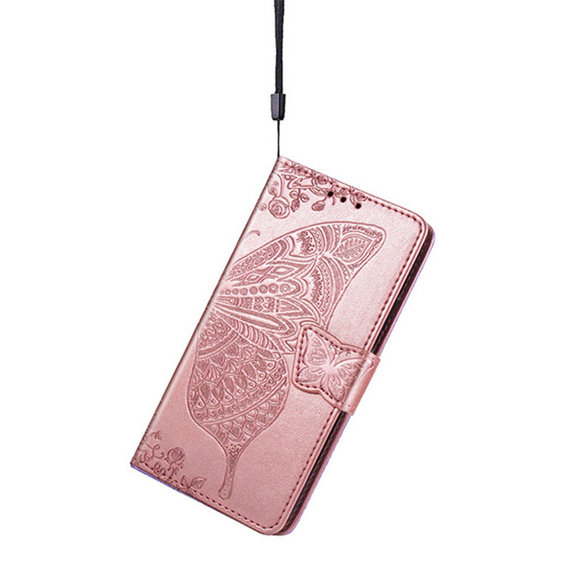 Flip case for Samsung Galaxy A16, Butterfly, pink rose gold