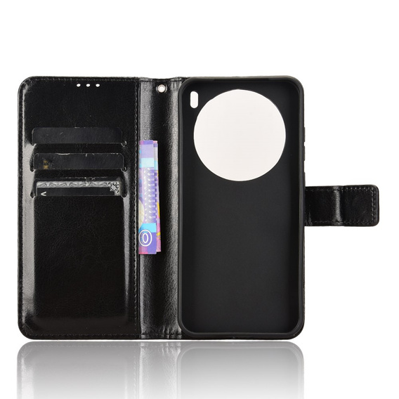 Flip case for Vivo X200 Pro 5G, Crazy Horse Wallet, black