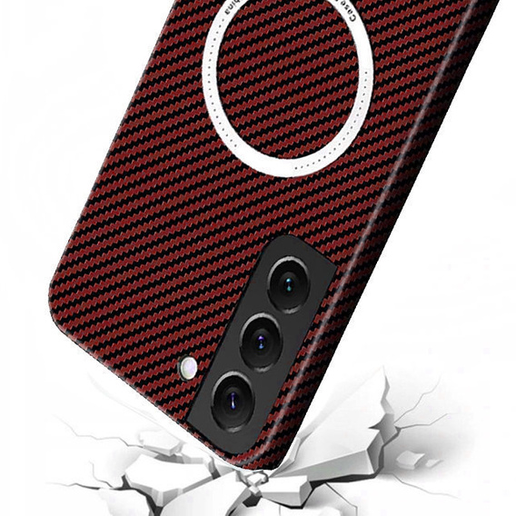 Case for Samsung Galaxy S23, Magsafe Slim Carbon, red