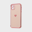Case for Apple iPhone 11, Electro heart, pink rose gold