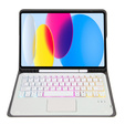 Case with illuminated bluetooth touchpad keyboard for iPad 10.9" 2022 (10 gen.), pink