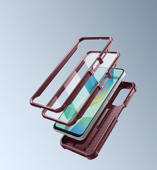 Armored case for Samsung Galaxy A16, Dexnor Full Body (Two Frames), red