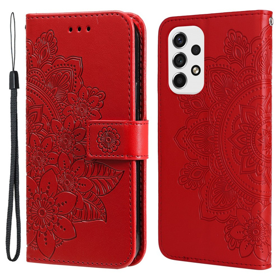 Flip case for Samsung Galaxy A53 5G, Mandala Flower, red