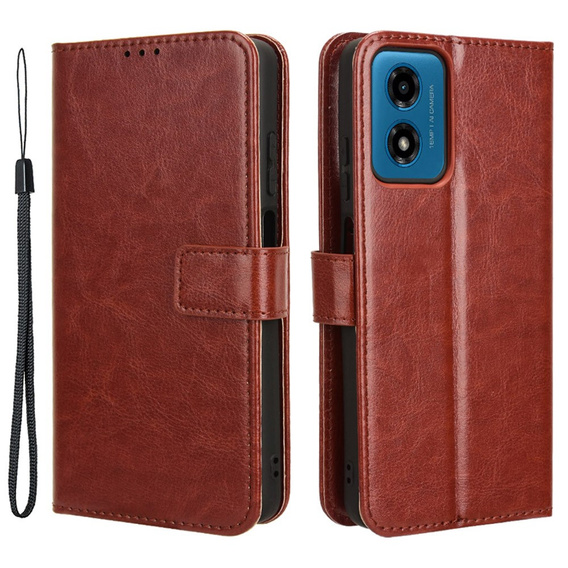 Flip case for Motorola Moto G24 / G24 Power / G04, Crazy Horse Wallet, brown
