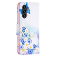 Flip case for Samsung Galaxy A35 5G, Wallet, Butterfly & Flowers white