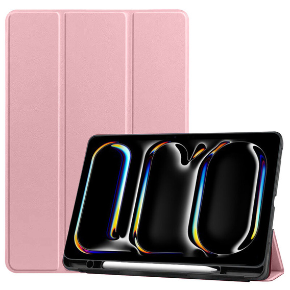 Case for iPad Pro 11 2024, Smartcase with stylus space, pink