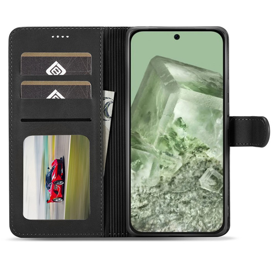 Flip case for Google Pixel 8A, LC.IMEEKE, black