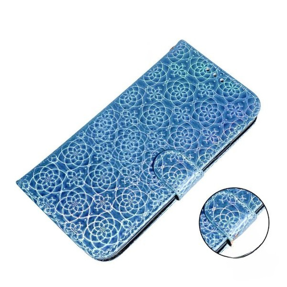 Flip case for Oppo A17, Wallet mandala, blue