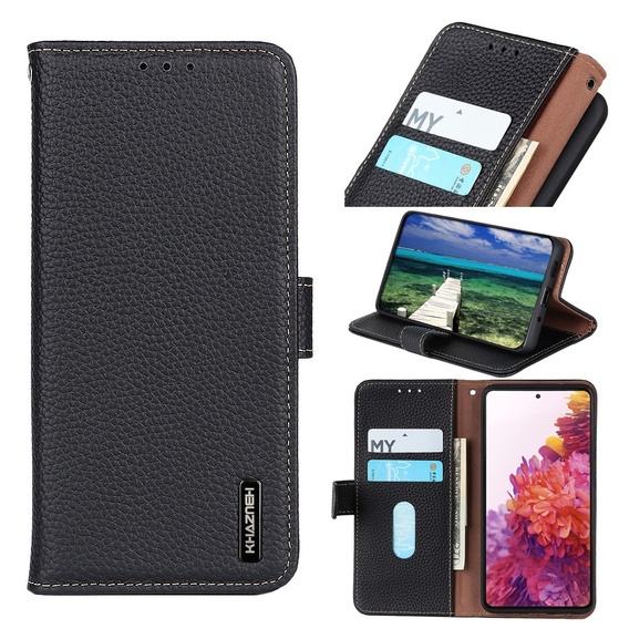 KHAZNEH RFID case for Xiaomi Poco F6, Litchi Texture, black