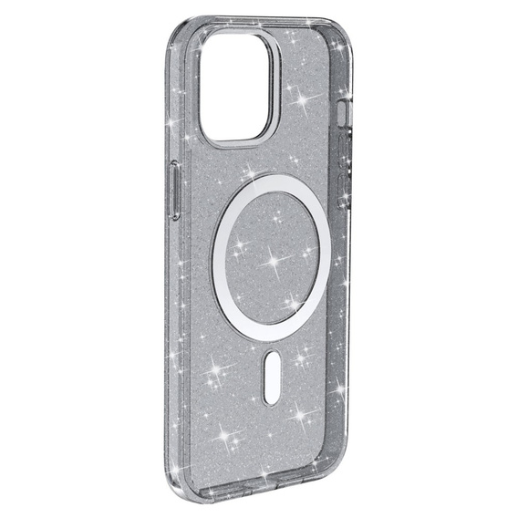 Case for iPhone 14 Plus, Glittery, for MagSafe, black