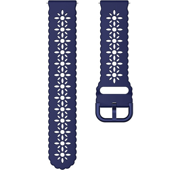 Silicone strap for 20mm Soft Hollowed-out, Dark Blue