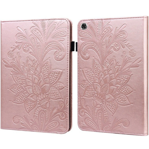 Flap case for Samsung Galaxy Tab A8 10.5 SM-X200 SM-X205, flower, pink rose gold
