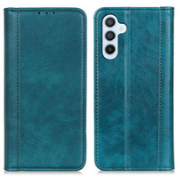 Case for Samsung Galaxy A55 5G, Wallet Litchi Leather, green