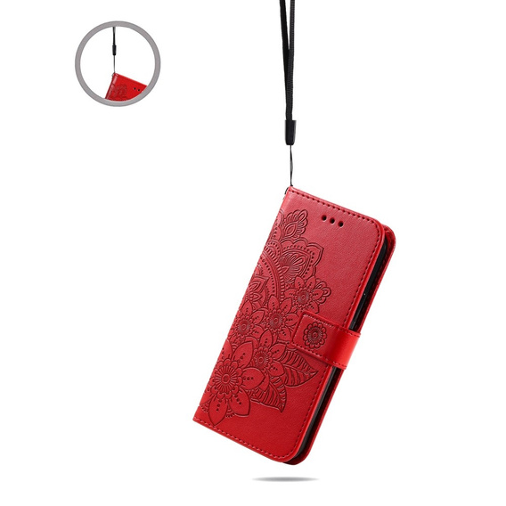 Flip case for Xiaomi Redmi Note 13 5G, Mandala, red