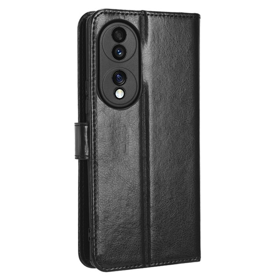 Flip case for Honor 70 5G, Crazy Horse Wallet, black