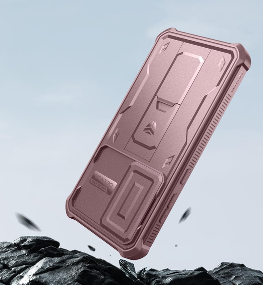 Armored case for Samsung Galaxy S24 FE, Dexnor Full Body (Two Frames), pink rose gold