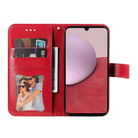 Flip case for Samsung Galaxy A14 4G/5G, Mandala Flower, red