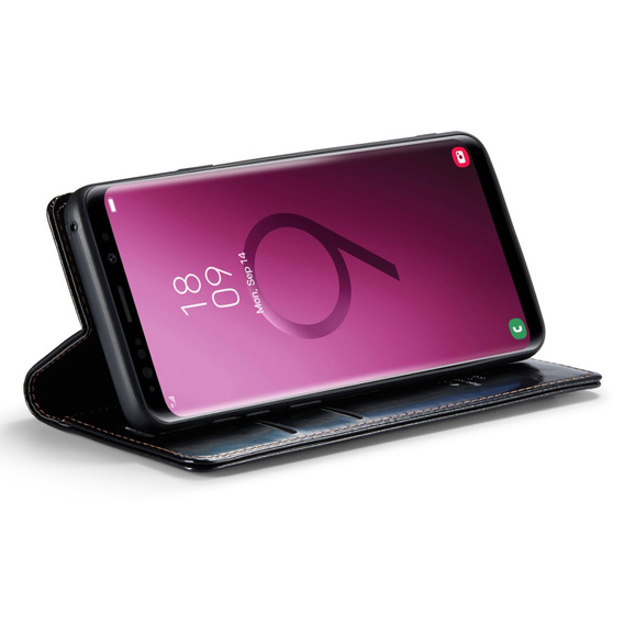 CASEME flip case for Samsung Galaxy S9, Waxy Textublack, black