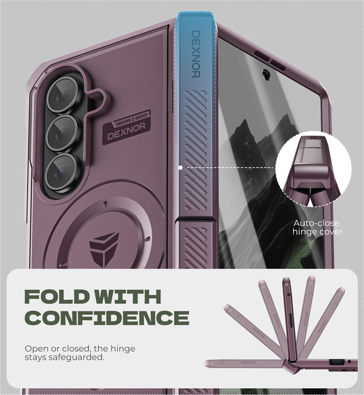 Dexnor Magnetic armoured case with dual stands for Samsung Galaxy Z Fold7